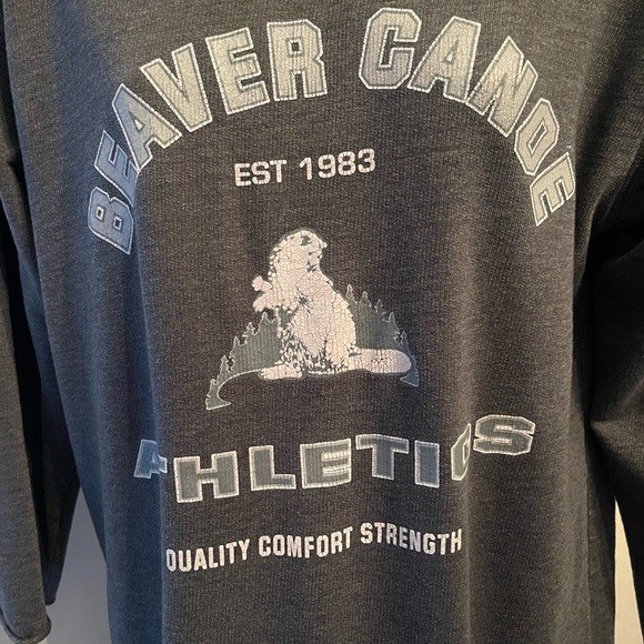 Vintage Beaver Canoe Grey Sweatshirt Nightgown - Picture 3 of 9